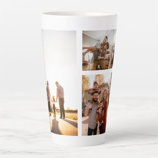 3 Aangepaste fotocollage op maat Latte Mok (Voorkant)