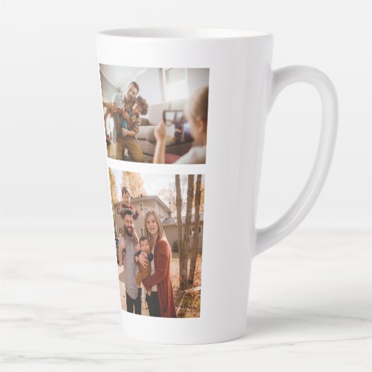 3 Aangepaste fotocollage op maat Latte Mok (Rechts)
