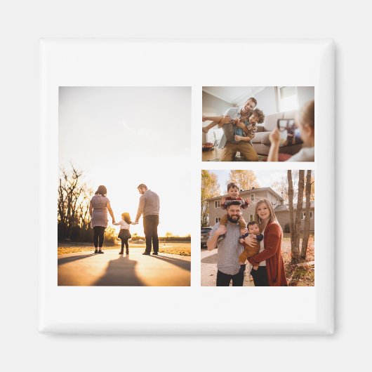 3 Aangepaste fotocollage op maat Magneet (Voorkant)