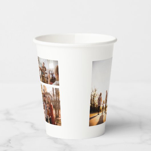 3 Aangepaste fotocollage op maat Papieren Bekers (Links)