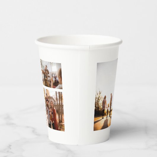 3 Aangepaste fotocollage op maat Papieren Bekers (Rechts)