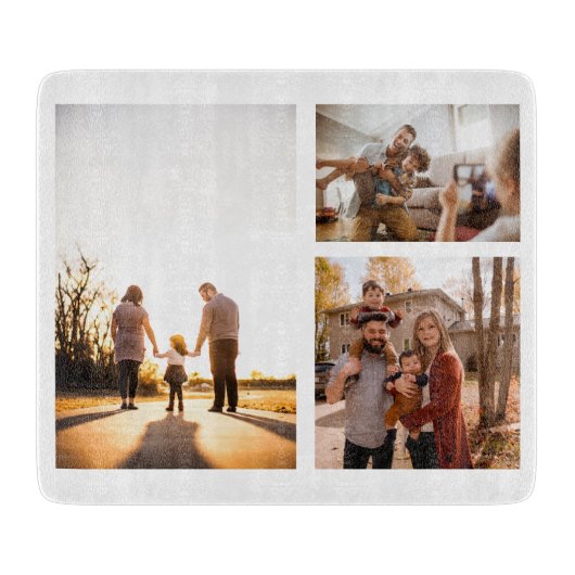 3 Aangepaste fotocollage op maat Snijplank (Voorkant)