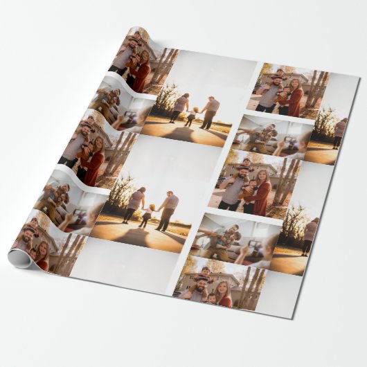 3 Aangepaste Sjabloon fotocollage Cadeaupapier (Uitgerold)