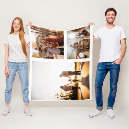 3 Aangepaste Sjabloon fotocollage Fleece Deken