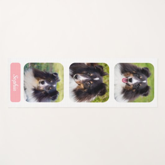 3 Aangepaste Sjabloon voor fotocollage met naam op Yogamat (Voorkant (horizontaal))