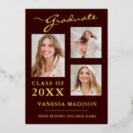 3 Aankondiging Foto modern script Bourgogne Afstud