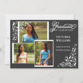 3 Aankondiging van het Afstuderen Foto en Swirls (Voorkant)