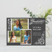 3 Aankondiging van het Afstuderen Foto en Swirls (Staand voorkant)