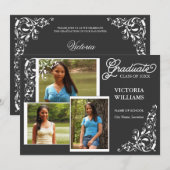 3 Aankondiging van het Afstuderen Foto en Swirls (Voorkant / Achterkant)