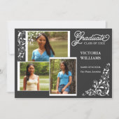 3 Aankondiging van het Afstuderen Foto en Swirls (Voorkant)