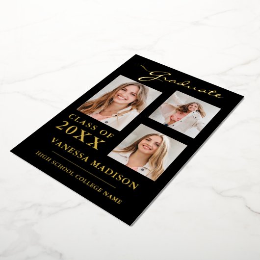 3 Aankondiging van het zwarte gouden Afstudeerder (Gedraaid)