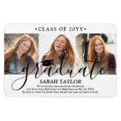 3 Aankondiging voor Foto Collage Modern Afstuderen Magneet (Horizontaal)