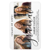 3 Aankondiging voor Foto Collage Modern Afstuderen Magneet (Verticaal)