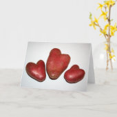 3 Aardappelen Hart De Aardappel Familie Groet Kaart (Gele Bloem)
