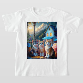 3 Adorable Artist designed Kittens T-shirt
