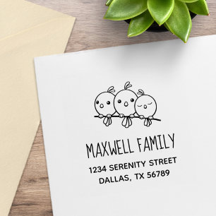 3 Adres van de familie van de Cartoon van de stutt Rubberstempel