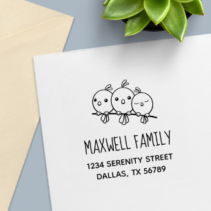 3 Adres van de familie van de Cartoon van de stutt Zelfinktende Stempel