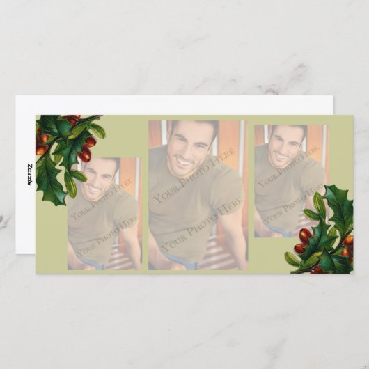 3 afbeelding kerstkaarten feestdagenkaart (Voorkant / Achterkant)