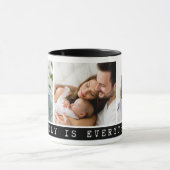 3 Afbeelding Multi Photo Collage Family Quote Zwar Mok (Midden)