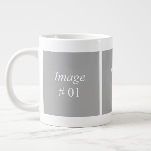 3 afbeeldingen fotocollectie sjabloon grote koffiekop (Links)