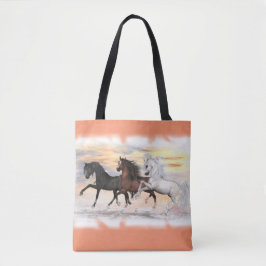 3 All-Over-Print Canvas tas van paarden, u past