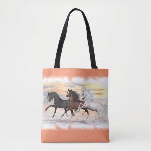 3 All-Over-Print Canvas tas van paarden, u past