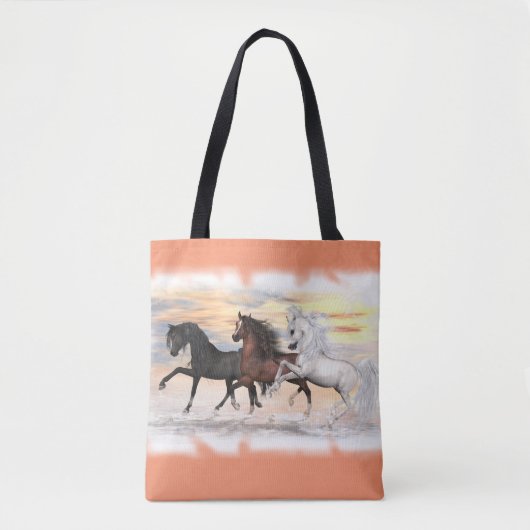 3 All-Over-Print Canvas tas van paarden, u past (Voorkant)