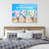 3 Alpaca's Het leven is beter op het strand! DIY, Canvas Afdruk (Insitu (Slaapkamer))