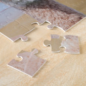 3 Alpacas on Beach in Sun Petten, DIY Message Legpuzzel (Zijkant)
