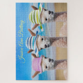 3 Alpaca's op het strand in zon Petten, doe-het-ze Legpuzzel (Verticaal)