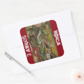 3 AMIGOS INDICA VIERKANTE STICKER (Envelop)