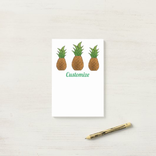 3 ananassen Thunder_Cove Post-it® Notes (Op bureau)