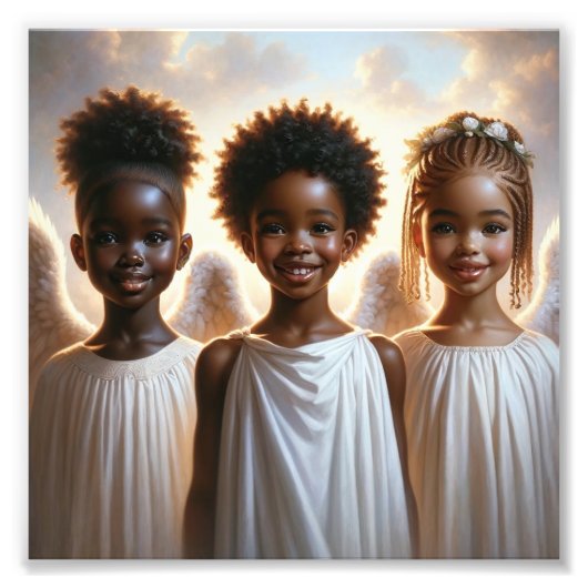 3 Angel Kidz Premium Satijn Fotopapier Foto Afdruk (Voorkant)