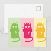 3 Angelic Cats Briefkaart (Voorkant / Achterkant)