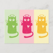 3 Angelic Cats Briefkaart (Voorkant)