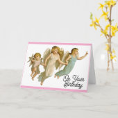 3  Angels Verjaardag Wenskaart Kaart (Gele Bloem)