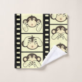 3 apen bad handdoek (Wasdoekje)