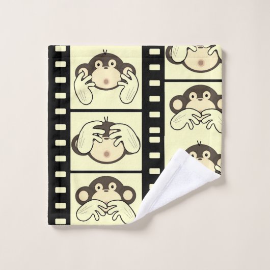 3 apen bad handdoek (Wasdoekje)