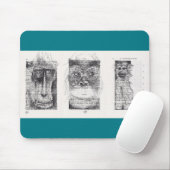 3 Apen Chinees Nieuwjaar 2016 Mousepad Muismat (Met muis)