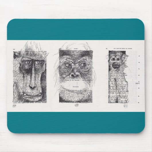 3 Apen Chinees Nieuwjaar 2016 Mousepad Muismat (Voorkant)
