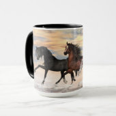 3 Arabische paarden 15 oz Ringer Mok (Voorkant links)