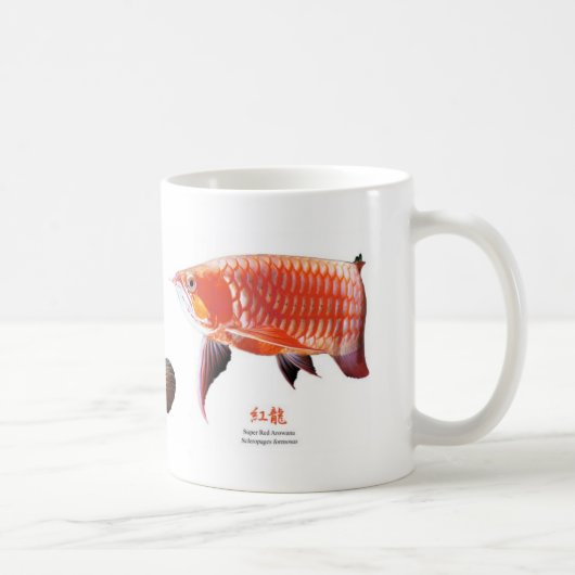 3 Asian Arowanas Koffiemok (Rechts)