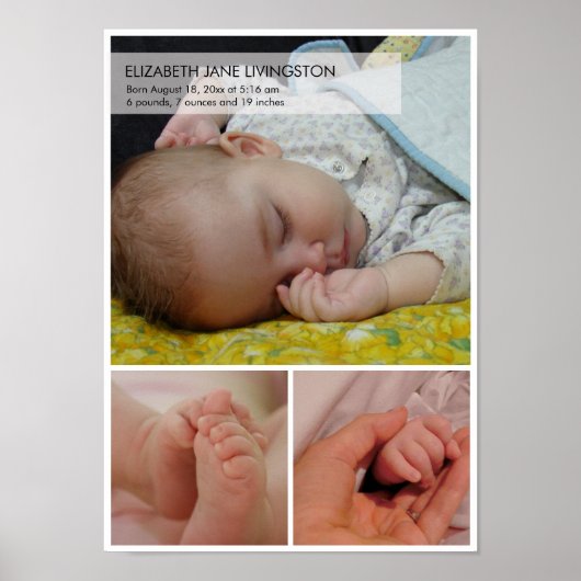 3 baby foto moderne montage verticale wandmontage poster (Voorkant)
