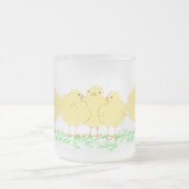 3 Baby Kip (zie-door-vorst-mok) Matglas Koffiemok (Center)