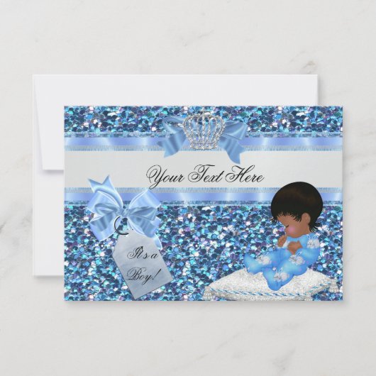 3 Baby shower Boy Blue Little Prince Bunnies Kaart (Voorkant)