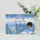 3 Baby shower Boy Blue Little Prince Bunnies Kaart (Staand voorkant)