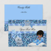 3 Baby shower Boy Blue Little Prince Bunnies Kaart (Voorkant / Achterkant)