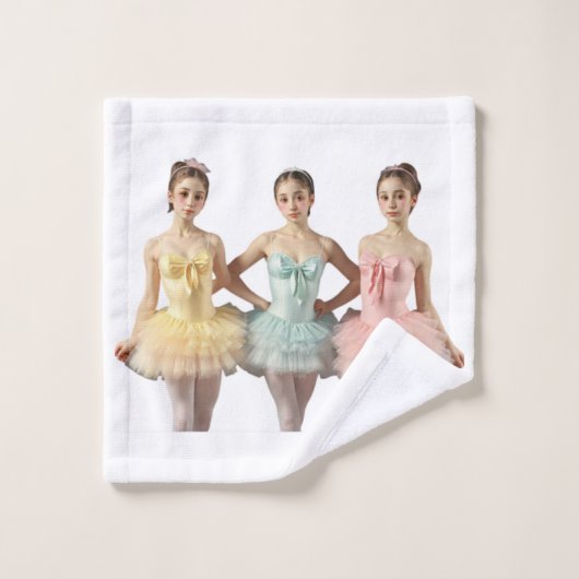 3 bailarinas en tonos suaves Toalla Washandje (Wasdoekje)