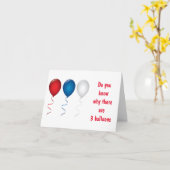 **3 BALLONNEN** VOOR EEN SPECIALE **3 JARIGE** KAA KAART (Gele Bloem)