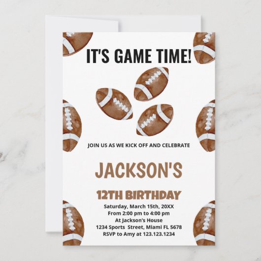 3 Balls Football Birthday-uitnodigingen Kaart (Voorkant)